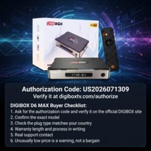 DIGIBOX D6 MAX verification code and site and pre-purchase checklist