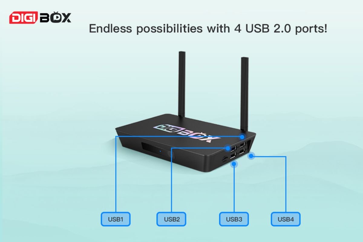 DIGIBOX D3 Plus four USB 2.0 ports detail image
