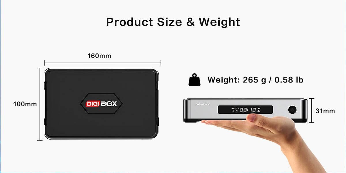 DIGIBOX D6 MAX dimensions and compact product size