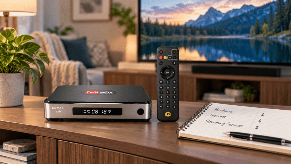 DIGIBOX D6 MAX hardware, internet, and streaming service costs