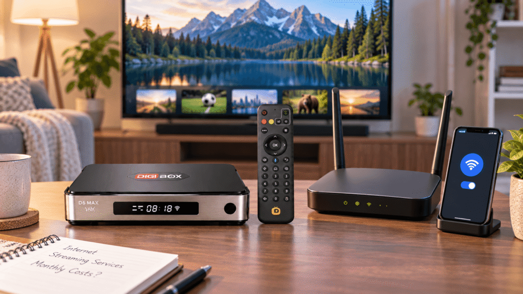 DIGIBOX D6 MAX with home Wi-Fi and smartphone hotspot connection