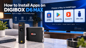 How to install apps on DIGIBOX D6 MAX using App Store Google Play and APK