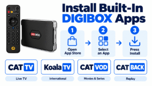 Install CAT TV CAT VOD Koala TV and CAT BACK on DIGIBOX D6 MAX